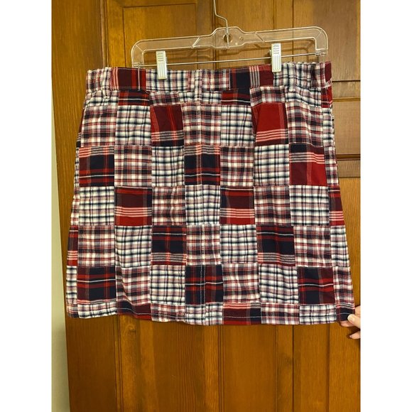 Croft & Barrow Classic Skort Womens US 14 Crab Bake Red Patchwork Stretch Preppy - Picture 2 of 16
